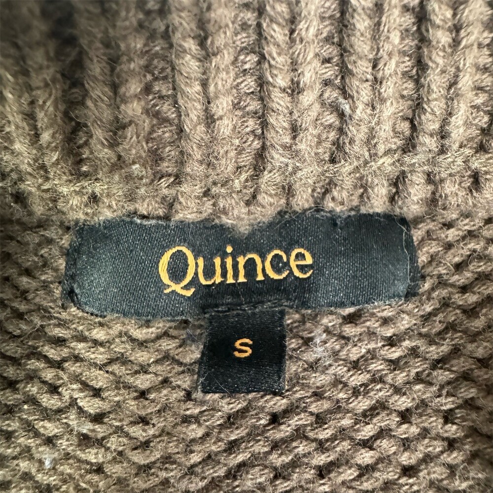 Quince Organic Cotton Striped Crew Sweater Womens Size S Brown Pullover - Picture 9 of 13
